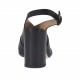 Sandalo da donna in pelle nera con fiocco in pelle stampata olografica multicolor tacco 8 - Misure disponibili: 32