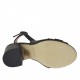 Woman's sandal in black leather with bow in multicolor holographic printed leather heel 8 - Available sizes:  32