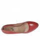 Escarpin pour femmes en cuir rouge avec plateforme interieur et talon 9 - Pointures disponibles:  42