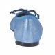 Ballerinaschuh mit Schleife für Damen aus hellblauem bedrucktem laminiertem Leder Absatz 1 - Verfügbare Größen:  32, 34