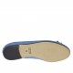 Ballerina da donna con fiocco in pelle laminata stampata azzurra tacco 1 - Misure disponibili: 32, 33, 34
