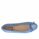 Ballerinaschuh mit Schleife für Damen aus hellblauem bedrucktem laminiertem Leder Absatz 1 - Verfügbare Größen:  32, 34