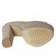 Scarpa da donna aperta con plateau in camoscio beige tacco 13 - Misure disponibili: 42