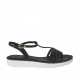 Woman's T-strap sandal in black patent leather wedge heel 2 - Available sizes:  32