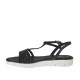 Woman's T-strap sandal in black patent leather wedge heel 2 - Available sizes:  32
