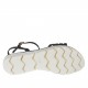 Sandale pour femmes avec courroie salomé en cuir verni noir talon compensé 2 - Pointures disponibles:  32