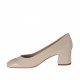 Damenpumpschuh mit quadrater Spitze aus puderrosafarbenem Leder mit Absatz 5 - Verfügbare Größen:  31