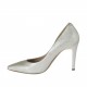 Zapato de salon para mujer en piel laminada platino tacon 9 - Tallas disponibles:  34