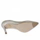 Zapato de salon para mujer en piel laminada platino tacon 9 - Tallas disponibles:  34