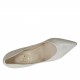 Zapato de salon para mujer en piel laminada platino tacon 9 - Tallas disponibles:  34