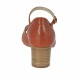 Chaussure ouverte pour femmes en cuir brun avec courroie talon 5 - Pointures disponibles:  32