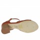 Chaussure ouverte pour femmes en cuir brun avec courroie talon 5 - Pointures disponibles:  32