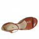 Scarpa aperta da donna con cinturino in pelle color cuoio tacco 5 - Misure disponibili: 32