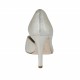 Scarpa da donna aperta al lato in pelle laminata platino tacco 9 - Misure disponibili: 43