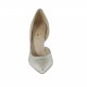 Scarpa da donna aperta al lato in pelle laminata platino tacco 9 - Misure disponibili: 43