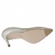 Scarpa da donna aperta al lato in pelle laminata platino tacco 9 - Misure disponibili: 43
