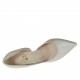 Scarpa da donna aperta al lato in pelle laminata platino tacco 9 - Misure disponibili: 43