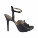 Sandalo da donna con cinturino in pelle nera con plateau e tacco 10 - Misure disponibili: 32, 42