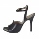 Sandalo da donna con cinturino in pelle nera con plateau e tacco 10 - Misure disponibili: 32, 42