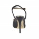 Sandalo da donna con cinturino in pelle nera con plateau e tacco 10 - Misure disponibili: 32, 42