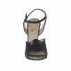 Sandalo da donna con cinturino in pelle nera con plateau e tacco 10 - Misure disponibili: 32, 42