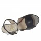 Sandalo da donna con cinturino in pelle nera con plateau e tacco 10 - Misure disponibili: 32, 42