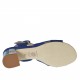 Sandalo da donna con cinturino in camoscio blu e pelle stampata beige sul tacco 5 - Misure disponibili: 46