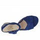 Sandalo da donna con cinturino in camoscio blu e pelle stampata beige sul tacco 5 - Misure disponibili: 46