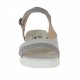 Woman's strap sandal in grey leather and white suede wedge heel 2 - Available sizes:  32
