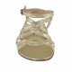 Sandale pour femmes avec courroie en cuir lamé platine talon 1 - Pointures disponibles:  32