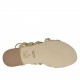 Woman's strap sandal in platinum laminated leather heel 1 - Available sizes:  32