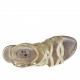 Woman's strap sandal in platinum laminated leather heel 1 - Available sizes:  32