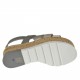 Sandalo da donna con elastico in pelle laminata argento e grigia e pelle bianca zeppa 5 - Misure disponibili: 42