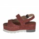 Sandalo da donna in camoscio rosa antico zeppa 5 - Misure disponibili: 42