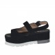 Sandalo da donna in camoscio nero zeppa 5 - Misure disponibili: 42