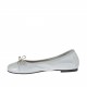 Ballerine à bout arrondi et noeud pour femmes en daim imprimé lamé argent talon 1 - Pointures disponibles:  33