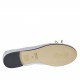 Ballerina da donna con punta tonda in camoscio stampato laminato argento con fiocco tacco 1 - Misure disponibili: 32, 33