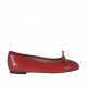 Ballerina da donna con fiocco in pelle rossa tacco 1 - Misure disponibili: 32