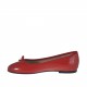 Ballerina da donna con fiocco in pelle rossa tacco 1 - Misure disponibili: 32