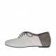 Zapato con cordones para mujer en gamuza blanca y gris con talon plegable tacon 1 - Tallas disponibles:  43