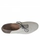 Zapato con cordones para mujer en gamuza blanca y gris con talon plegable tacon 1 - Tallas disponibles:  43