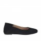 Ballerina da donna in camoscio nero con tallone pieghevole tacco 1 - Misure disponibili: 32, 33