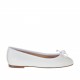 Ballerine pour femmes en cuir blanc avec noeud talon 1 - Pointures disponibles:  33