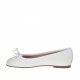 Ballerinaschuh für Damen aus weissem Leder mit Schleife Absatz 1 - Verfügbare Größen:  33