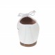 Woman's ballerina shoe in white leather with bow heel 1 - Available sizes:  33