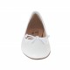 Woman's ballerina shoe in white leather with bow heel 1 - Available sizes:  33