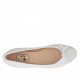 Woman's ballerina shoe in white leather with bow heel 1 - Available sizes:  33
