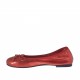Ballerina da donna con fiocco in pelle laminata rossa tacco 1 - Misure disponibili: 32