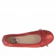 Zapato bailarina para mujer con moño en piel laminada roja tacon 1 - Tallas disponibles:  32