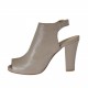 Woman's high-fronted sandal with platform in taupe leather heel 9 - Available sizes:  34